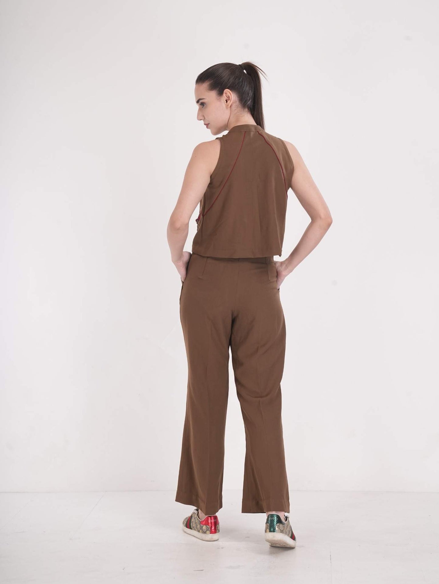 Mocha Bloom Embellished Co-Ord Set