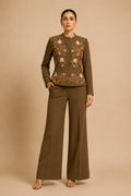 Embroidered Mocha Luxe Co-Ord Set