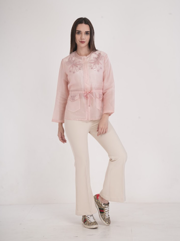 Bloom Embroidered Organza Jacket Top