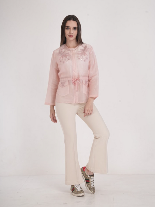 Bloom Embroidered Organza Jacket Top