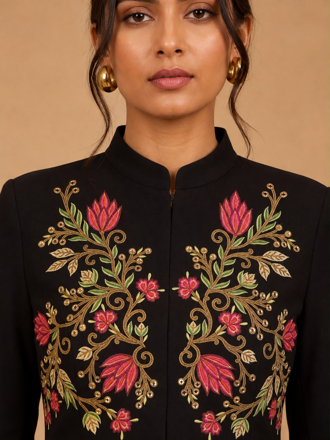 Embroidered Mocha Luxe Co-Ord Set