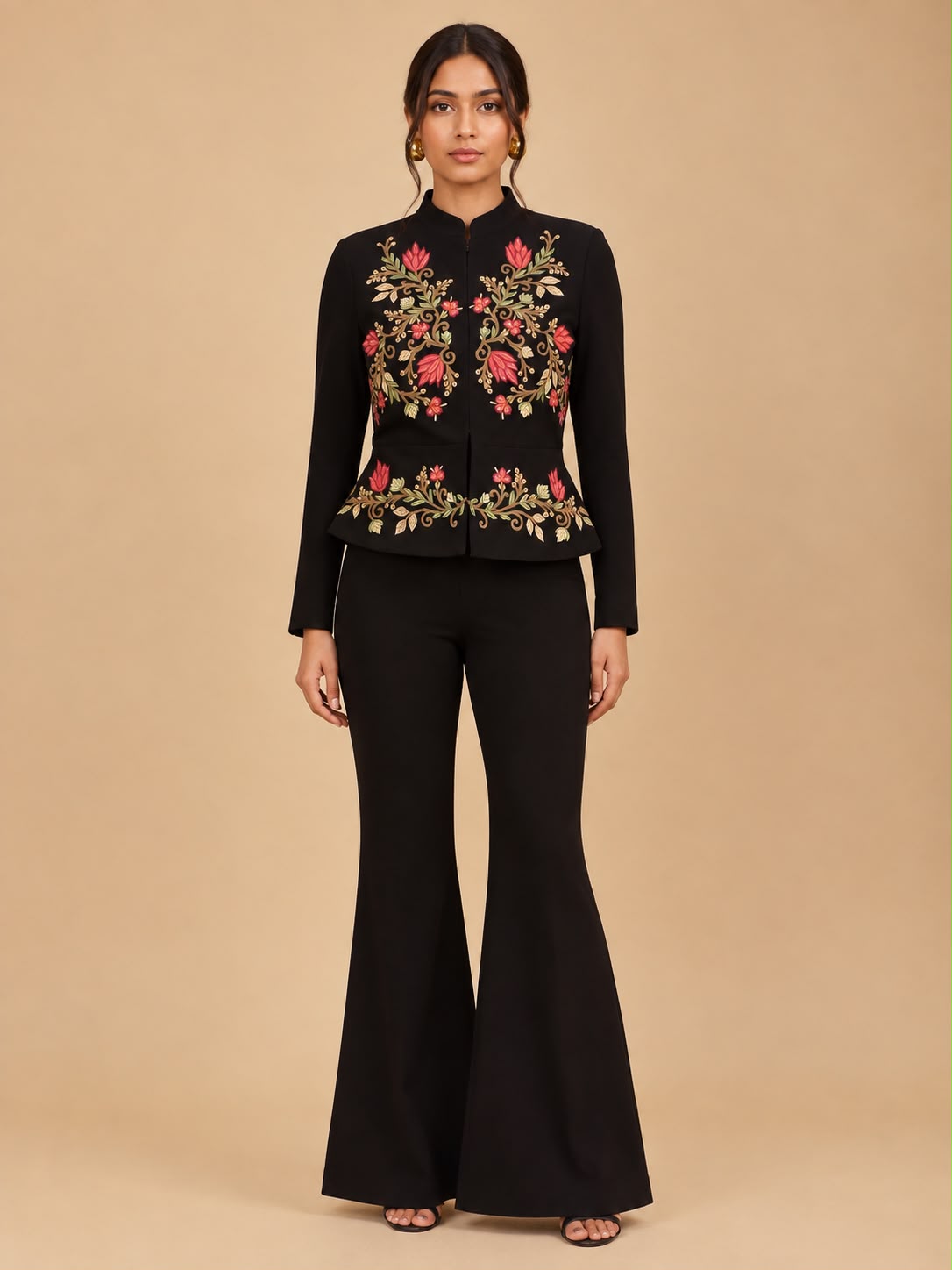 Embroidered Mocha Luxe Co-Ord Set