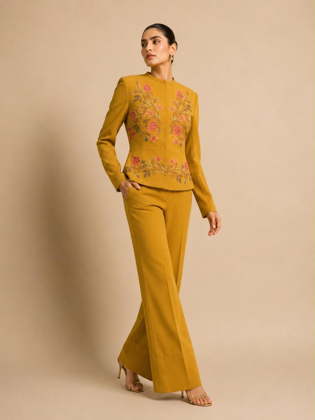 Embroidered Mocha Luxe Co-Ord Set