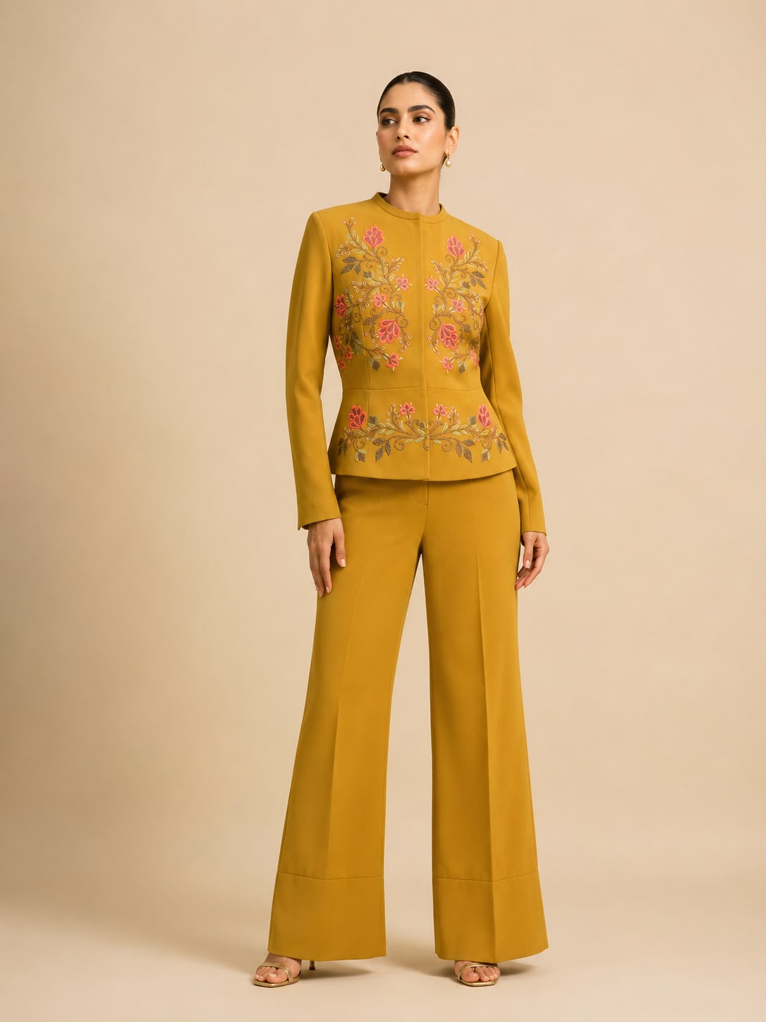 Embroidered Mocha Luxe Co-Ord Set