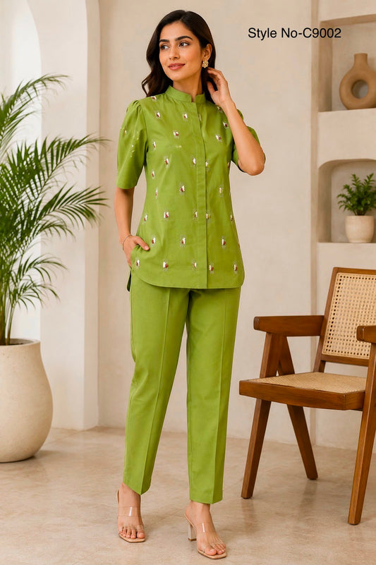 Olive Grace Embroidered Co-ord Set