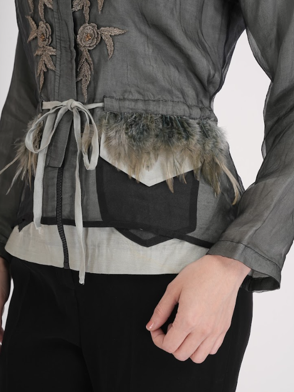 Noir Bloom Embroidered Jacket Co-Ord Set