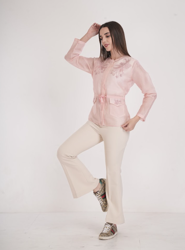 Bloom Embroidered Organza Jacket Top